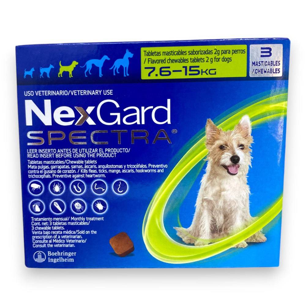 Nexgard Spectra 3 Tabletas 7.6 a 15 kg - AniMALL