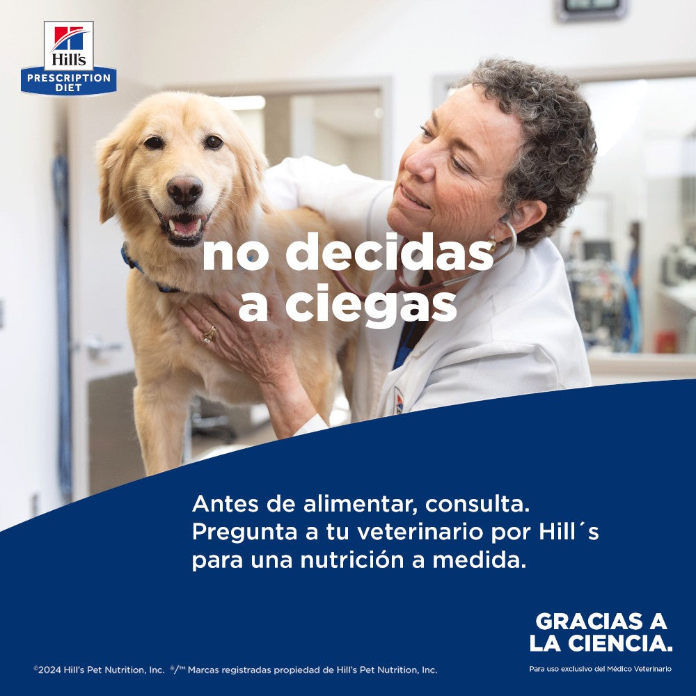 Lata Hill's Prescription Diet w/d, Manejo Peso/Glucosa, con Pollo para Perro, 369 g