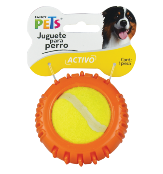 Fancy Pets Juguete Bola C/ Pelota De Tenis - Naranja