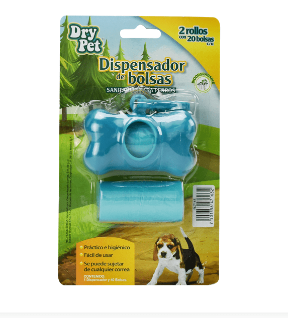 Dispensador Bolsas Sanitarias 40 unidades Dry Pet - AniMALL