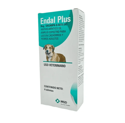 MSD Endal Plus Para Perro Cachorro Y Adulto Con 4 Tabletas - AniMALL