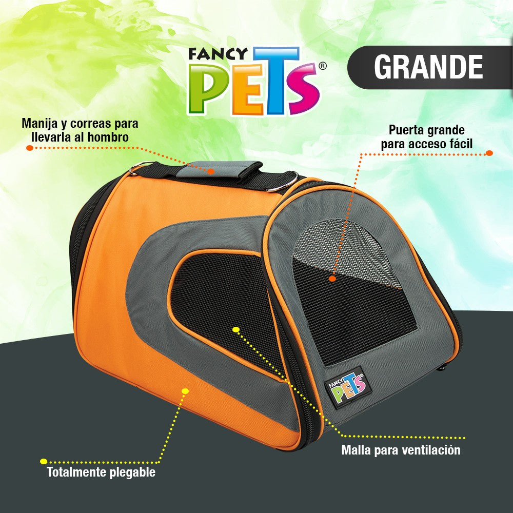 Fancy Pets Transportadora de Tela Fashion Naranja Grande