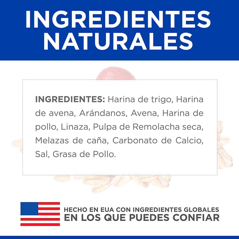 5 Hill's Natural Fruity Crunchy Snacks, premios para perro con arándanos y avena 230g