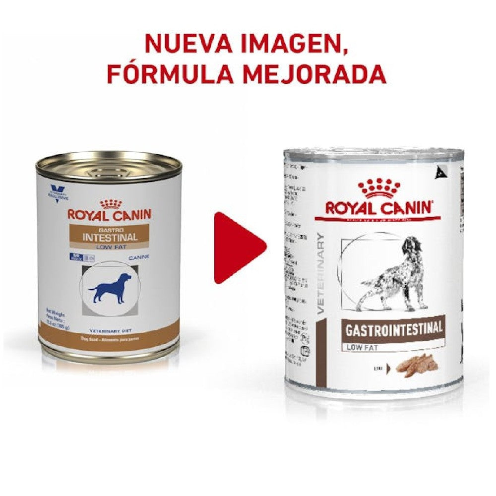 Latas Royal Canin Vet Gastrointestinal Low Fat Canine 385 gr