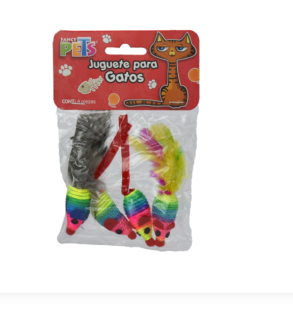 Juguete de Ratones Gato 4 Piezas Fancy Pets