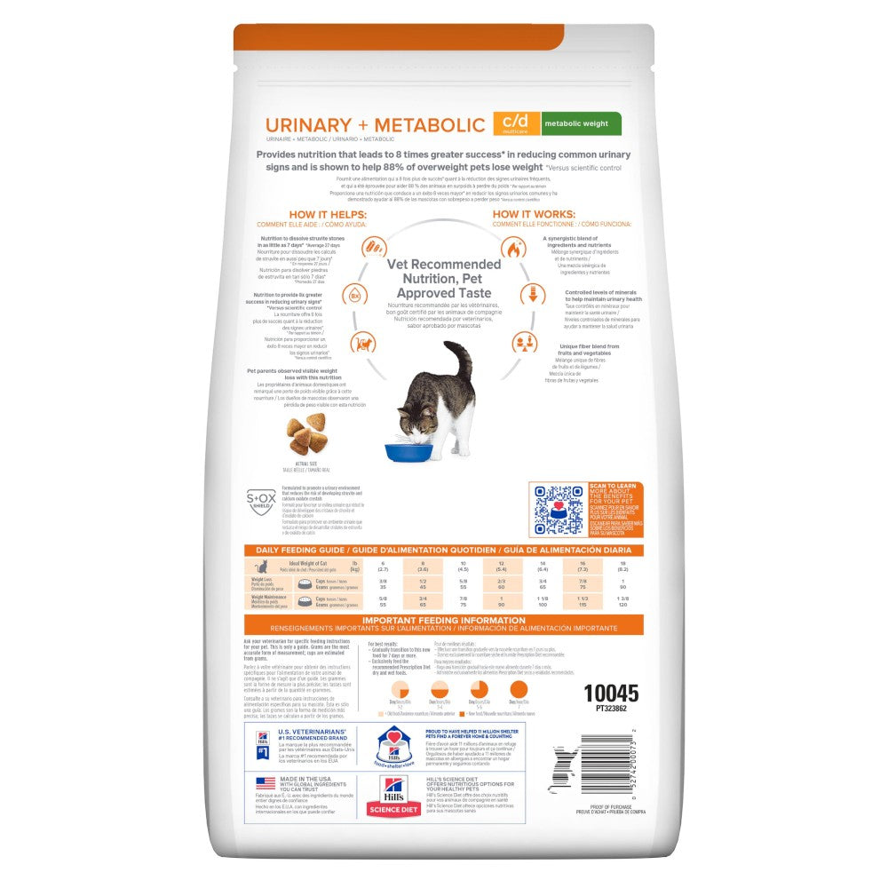 Hill's Prescription Diet c/d Multicare + Metabolic, Cuidado Urinario + Metabolic, para Gato, 2.9 Kg