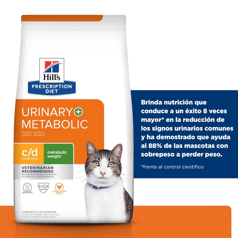 Hill's Prescription Diet c/d Multicare + Metabolic, Cuidado Urinario + Metabolic, para Gato, 2.9 Kg