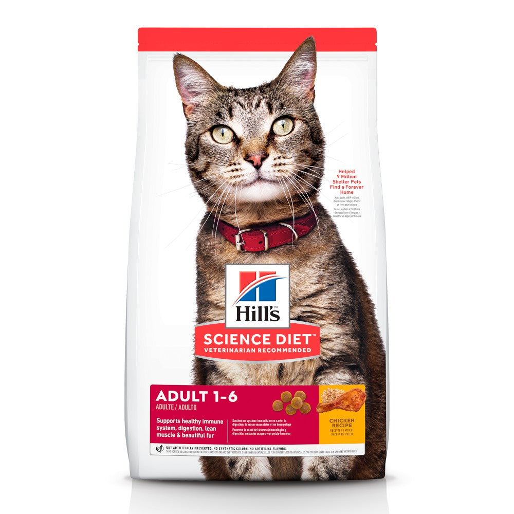 Hill's Science Diet Adult, alimento saludable para gato adulto sabor pollo  7.3Kg