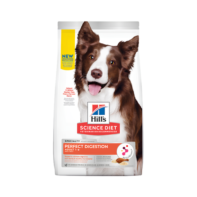 Hill's Science Diet Perfect Digestion Alimento de Cuidado Digestivo para Perro Adulto, Sabor Pollo 5.4Kg