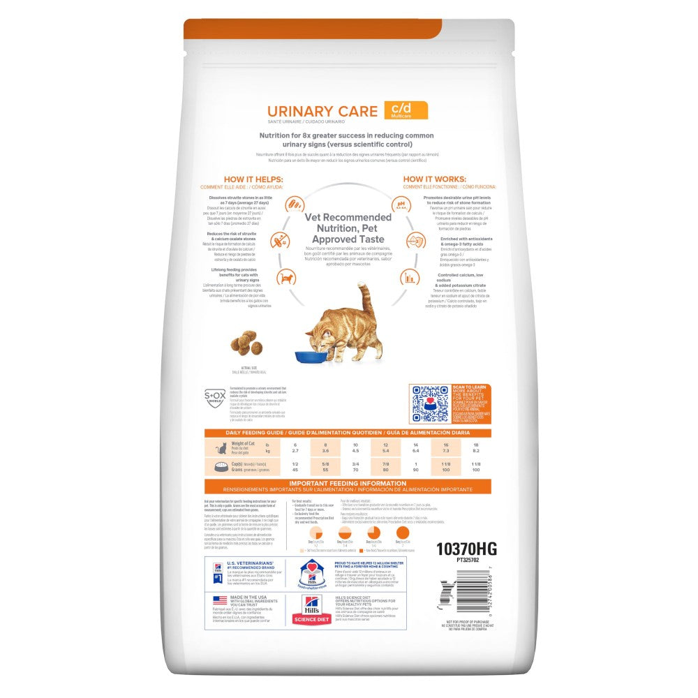 Hill's Prescription Diet c/d Multicare, Cuidado Urinario, para Gato, 1.8 Kg