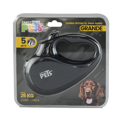 Fancy Pets Correa Retractil Grande Negra para Perro