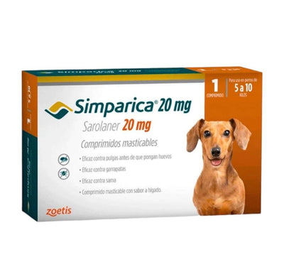 Simparica 1 Masticable 20 mg 5 a 10kg