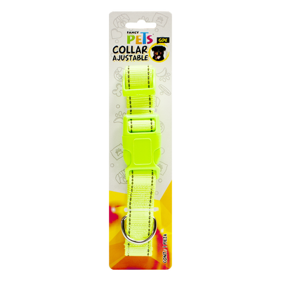 Fancy Pets Collar Grande Ajustable Nylon con Bandas Reflejantes para Perro