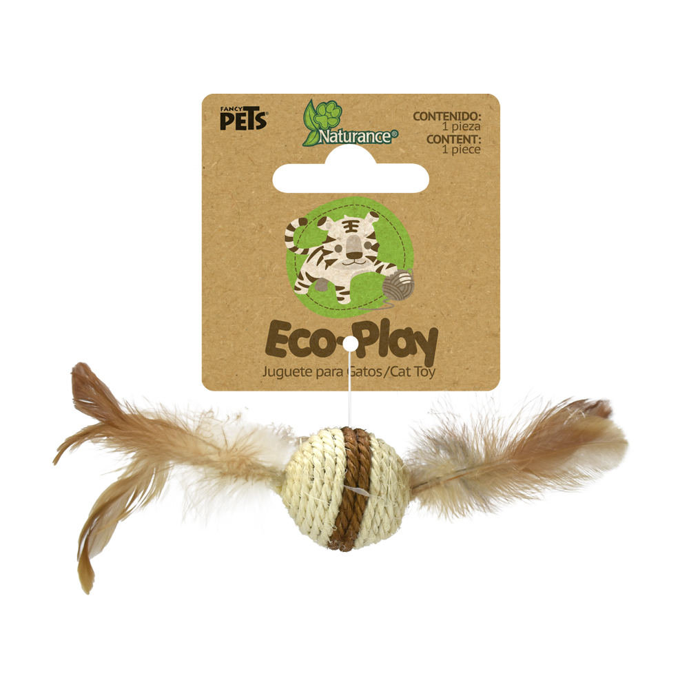 Juguete Bola Plumas Ecoplay Naturance Fancy Pets