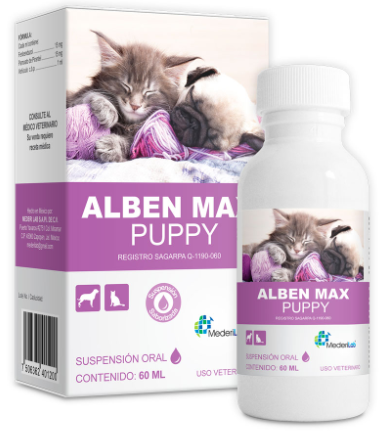 Alben Max Puppy Antiparasitario Oral Saborizada 60 ml Mederilab