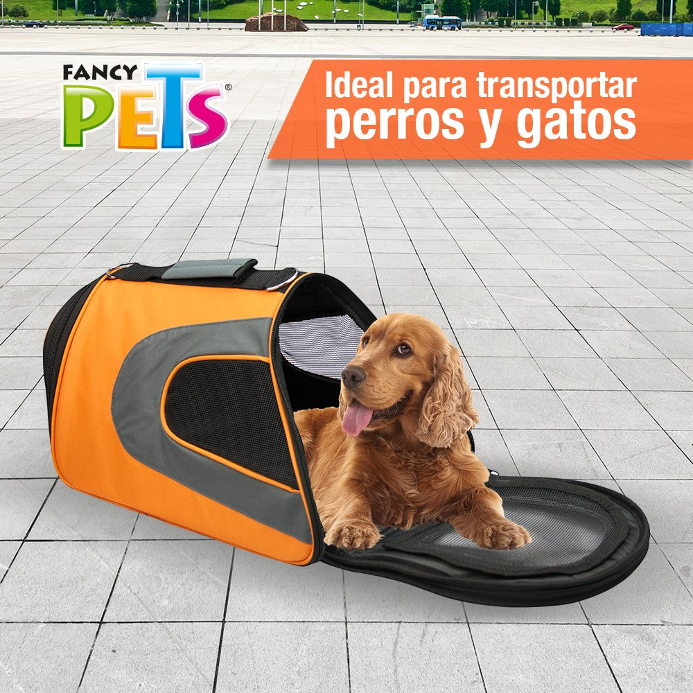 Fancy Pets Transportadora de Tela Fashion Naranja Grande