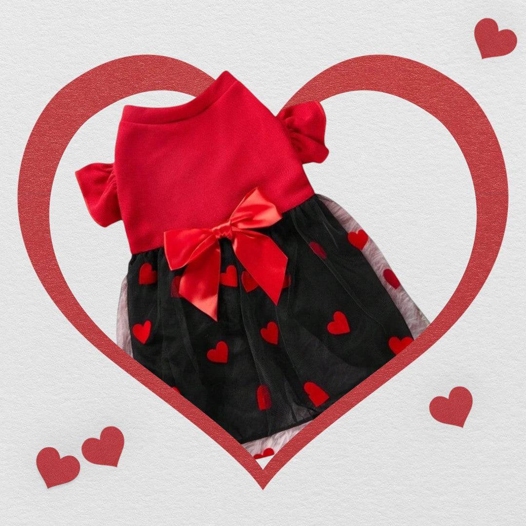 Vestido Rojinegro con Corazones M - AniMALL