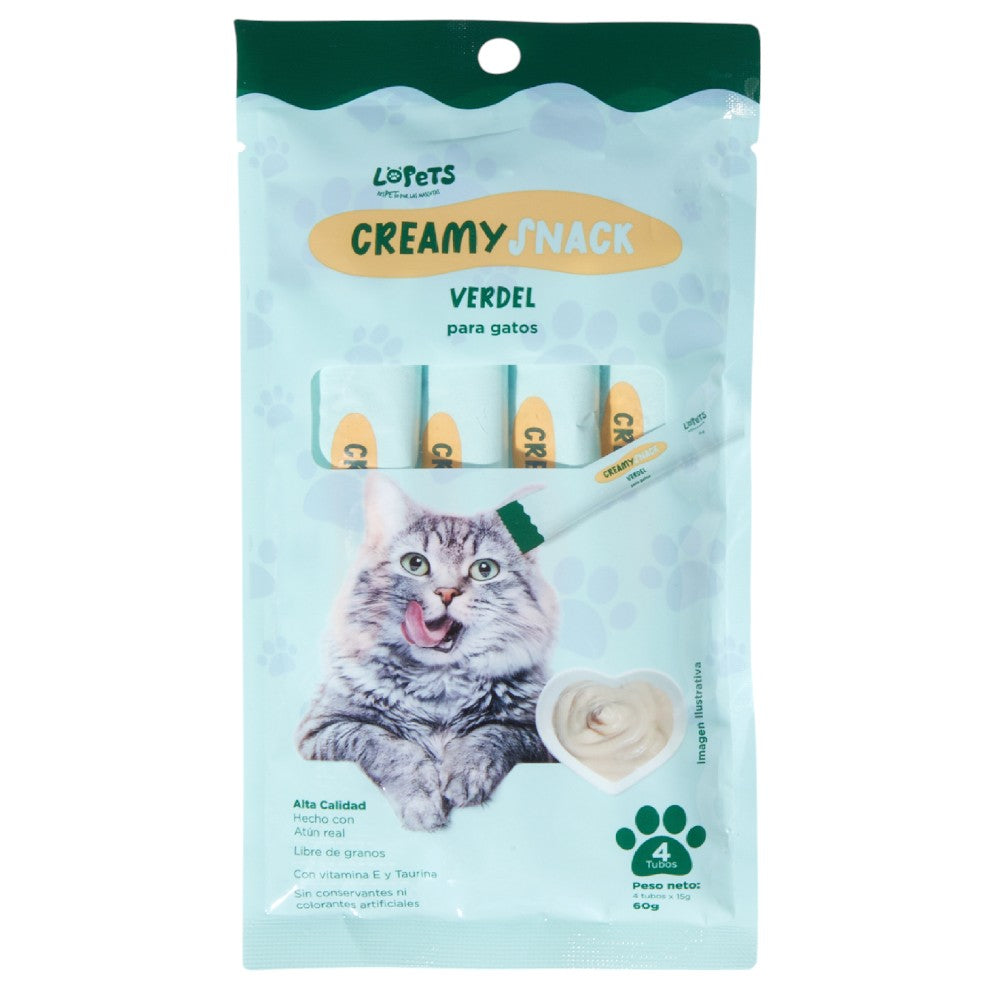 Lopets Premio Cremoso para Gatos Sabor Verdel 60 gr