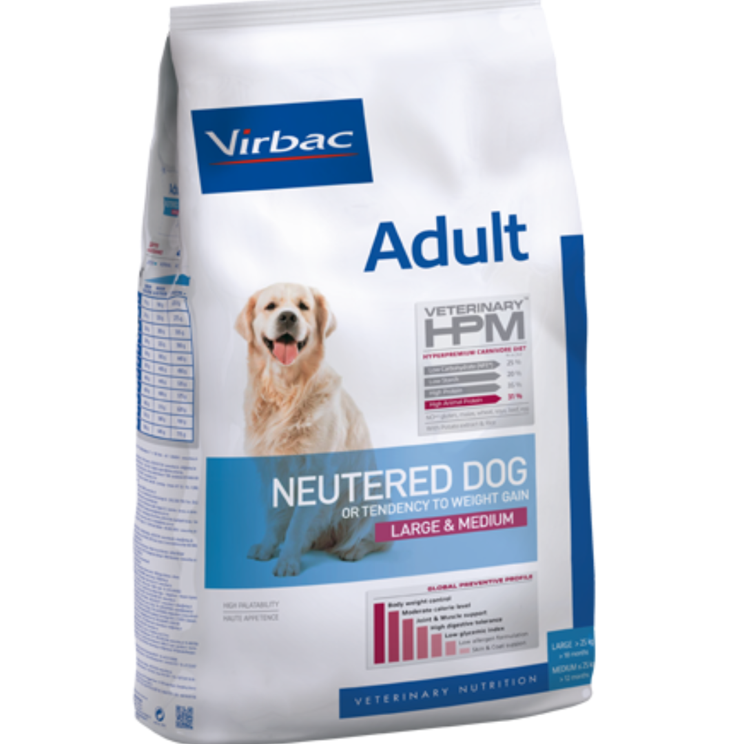 Virbac HPM Dog Adult Neutered Large & Medium 12 Kg