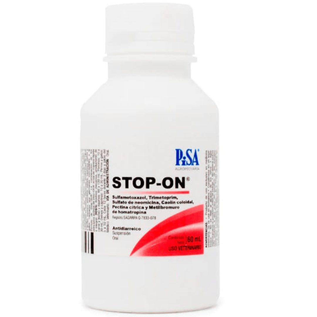 Stop-On, Antidiarreico, Suspension Oral para Perros y Gatos 60 Ml., Pisa - AniMALL