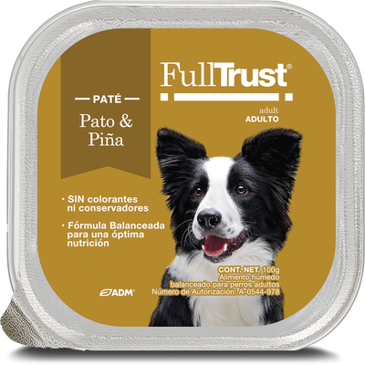 20 Pzas FullTrust Perro Alimento Húmedo Pato y Piña 100 G. c/u