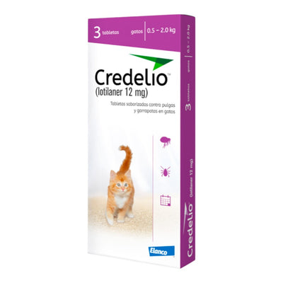 Credelio Gatos 3 Tabletas 12 Mg 0.5 a 2 Kg Elanco