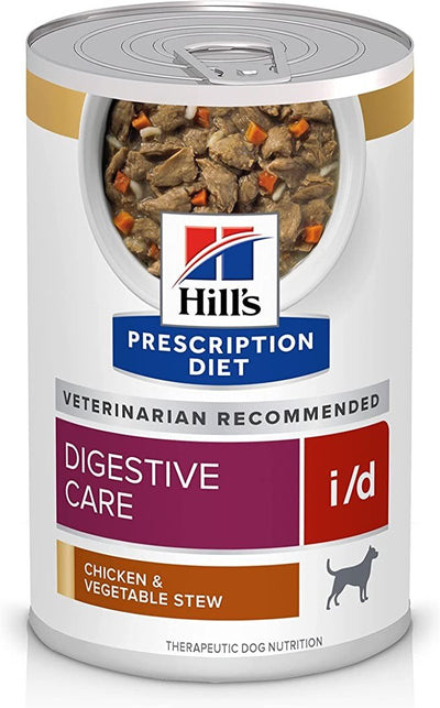 12 Latas Hill's digestive care i/d canine sabor Estofado Pollo y Arroz 354 Gr.