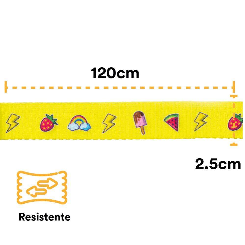 Correa cintilla y costuras reforzadas amarillo 120 cm - AniMALL