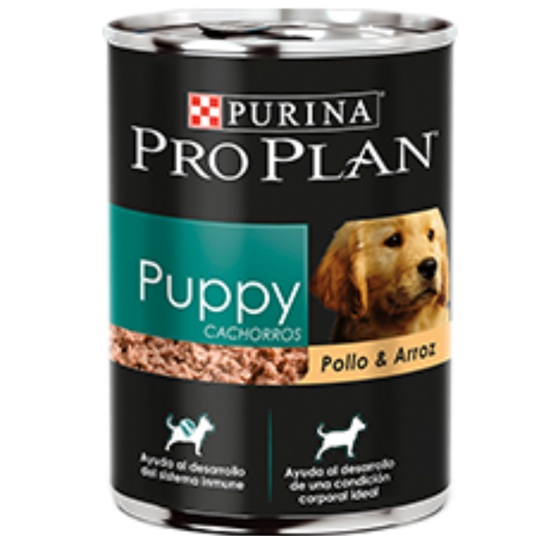 6 Latas Pro Plan Cachorro Pollo y Arroz 368 g