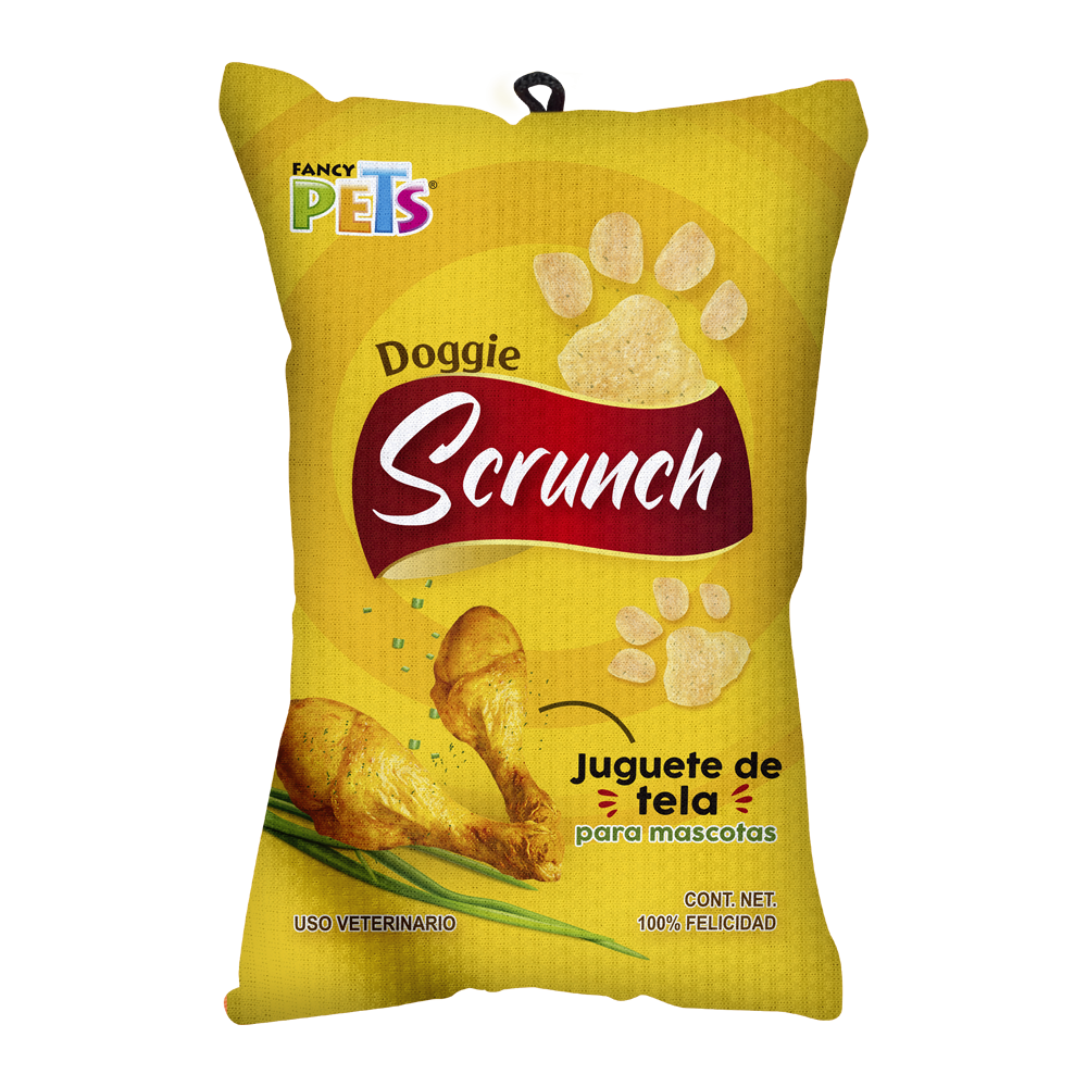 Juguete de Tela Doggie Scrunch Pollo, Fancy Pets