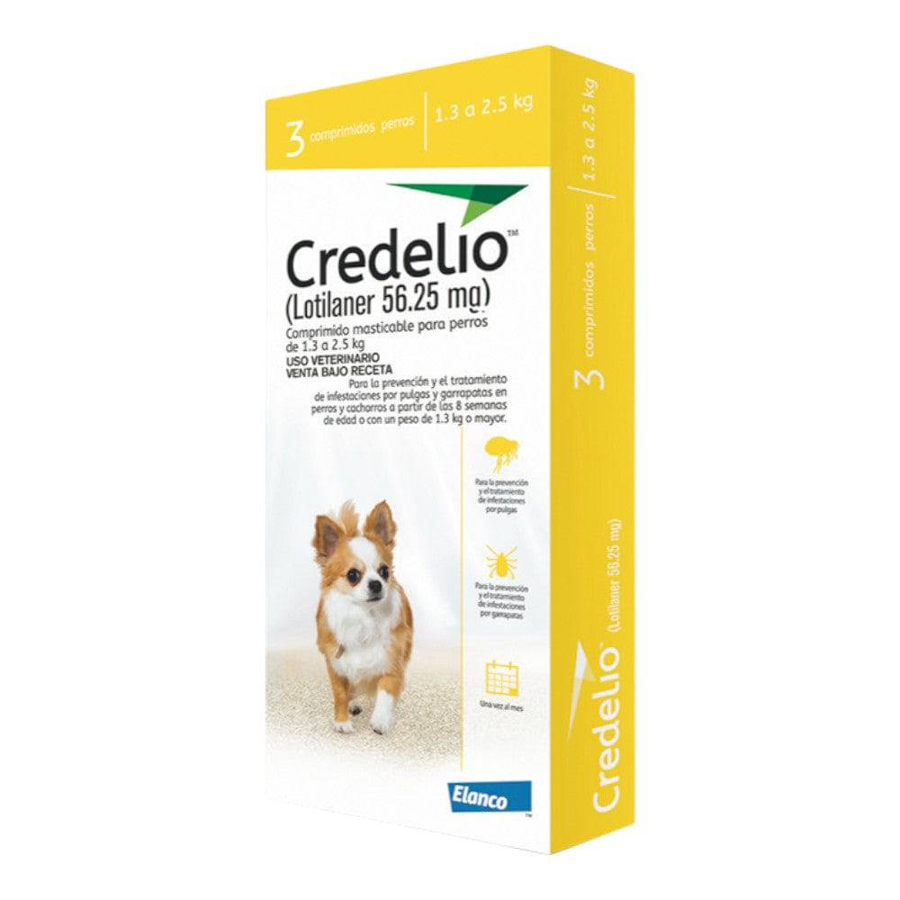 Credelio Perros 3 Tabletas 56.25 Mg 1.3 a 2.5 Kg Elanco - AniMALL