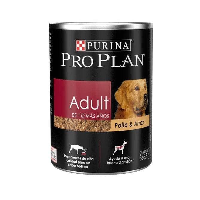 12 Latas Pro Plan Perro Adulto Pollo y Arroz 368 Gr. - AniMALL