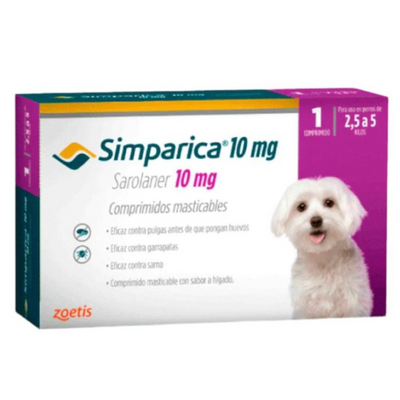 Simparica 1 Masticable 10 Mg 2.5 a 5kg