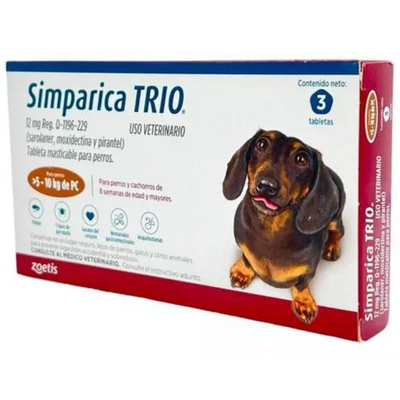 Simparica Trio 3 Masticables 12 Mg 5 a 10 Kg