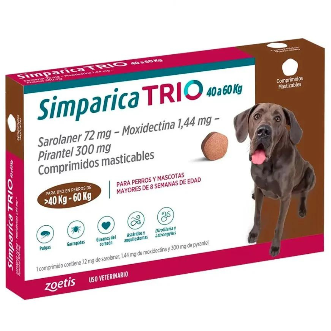 Simparica Trio 1 Masticable 72 mg 40 a 60 kg