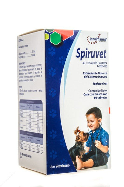 Spiruvet Spirulina 500 mg 60 Tabletas