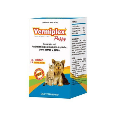 Holland Vermiplex Puppy Suspension Cachorros y Gatos, 120 ml