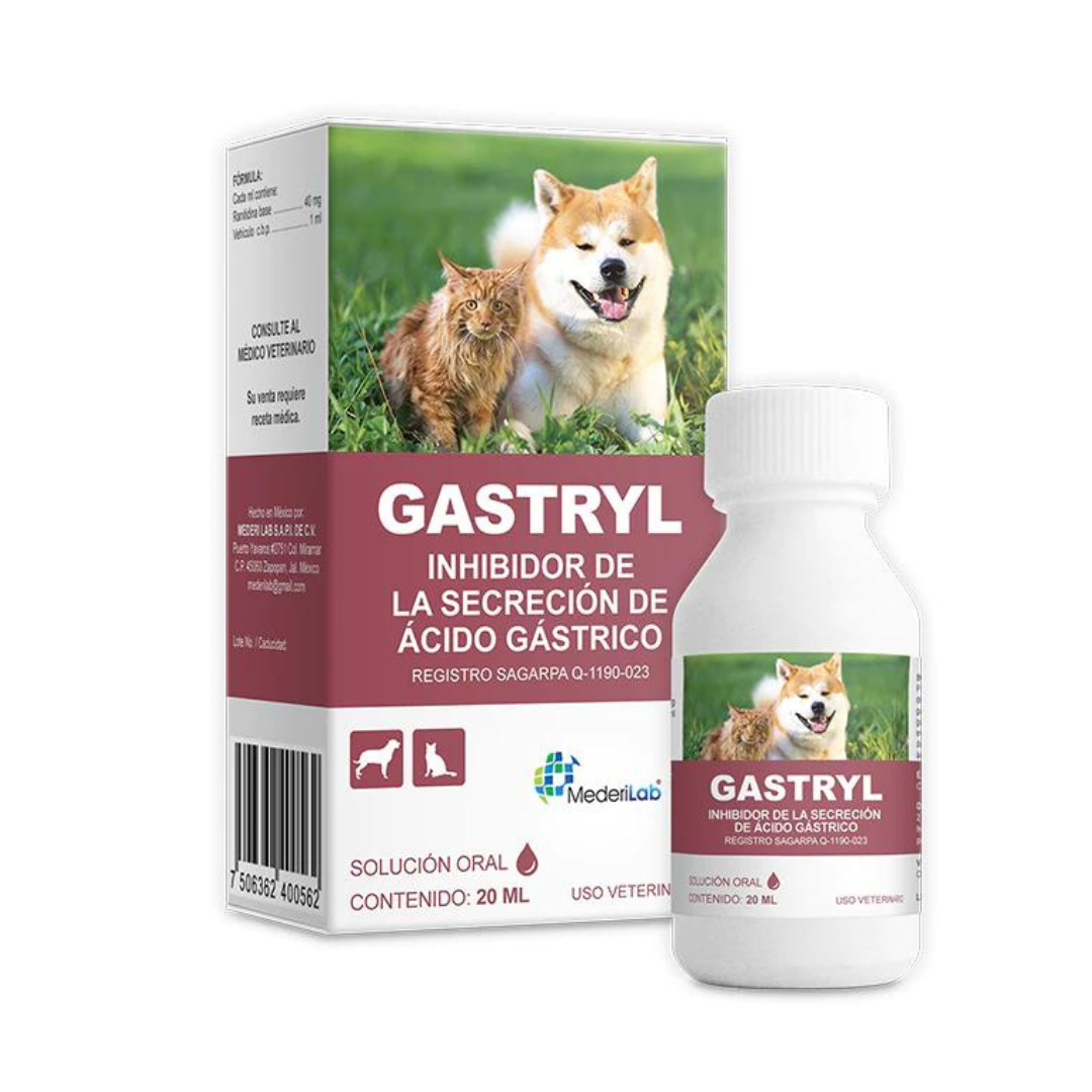 Gastryl Oral Inhibidor de Ácido Gástrico Oral Perros y Gatos 20 ml MederiLab