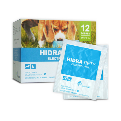 Hidra-Pets, Electrolitos en Povo 12 Sobres de 34 gr MederiLab