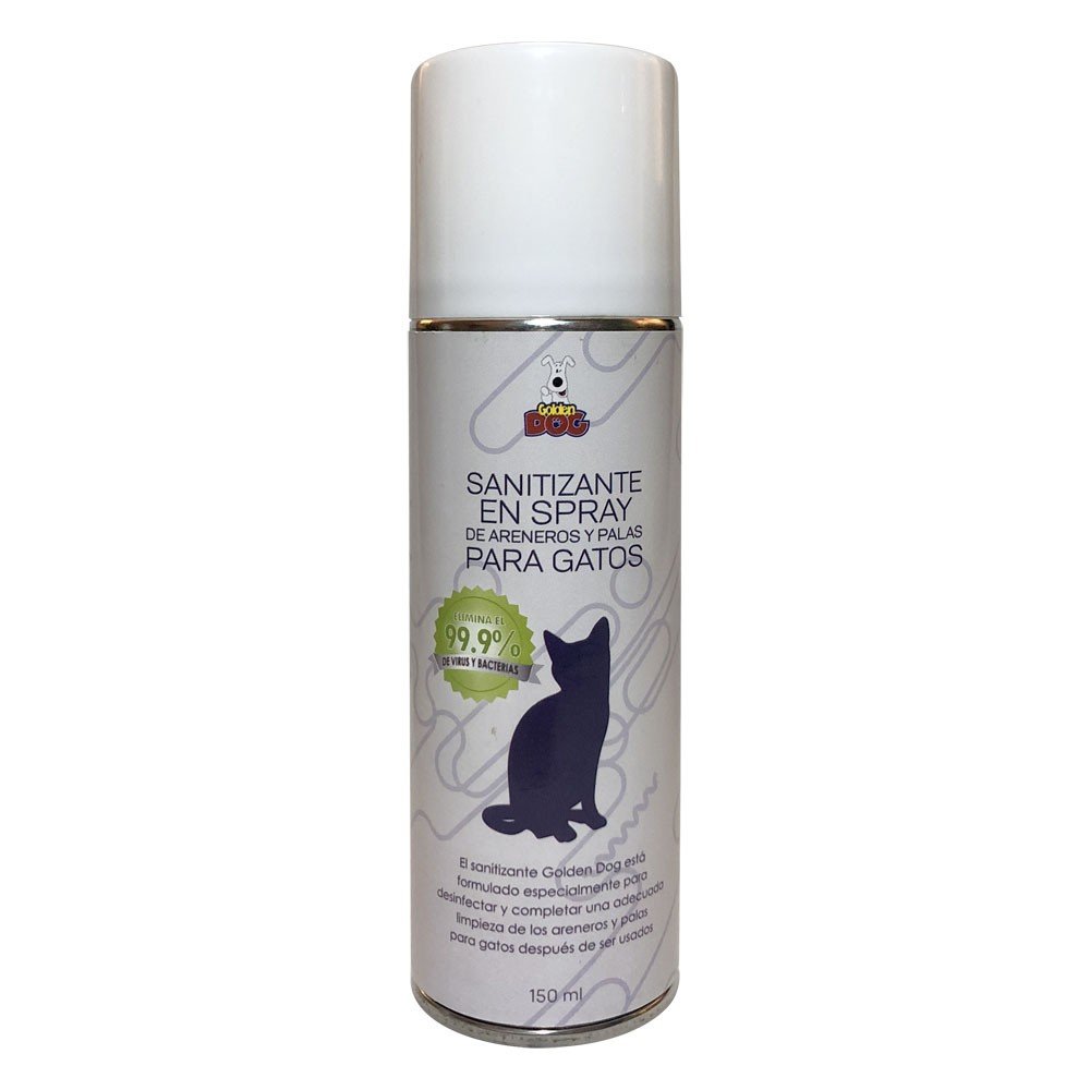 Sanitizante en Spray de Areneros y Palas para Gatos 150 Ml., Golden Dog