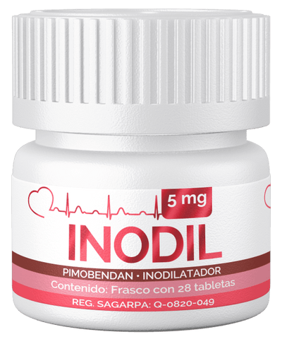 Inodil, Pimobendan, Frasco de 28 tabletas de 5mg, Santgar - AniMALL