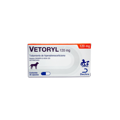 Vetoryl, Trilostano, 30 cápsulas de 120mg c/u, Dechra - AniMALL