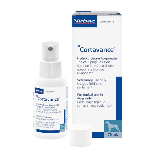 Cortavance, Hidrocortisona Aceponato, Solución cutánea de 76ml, Virbac.