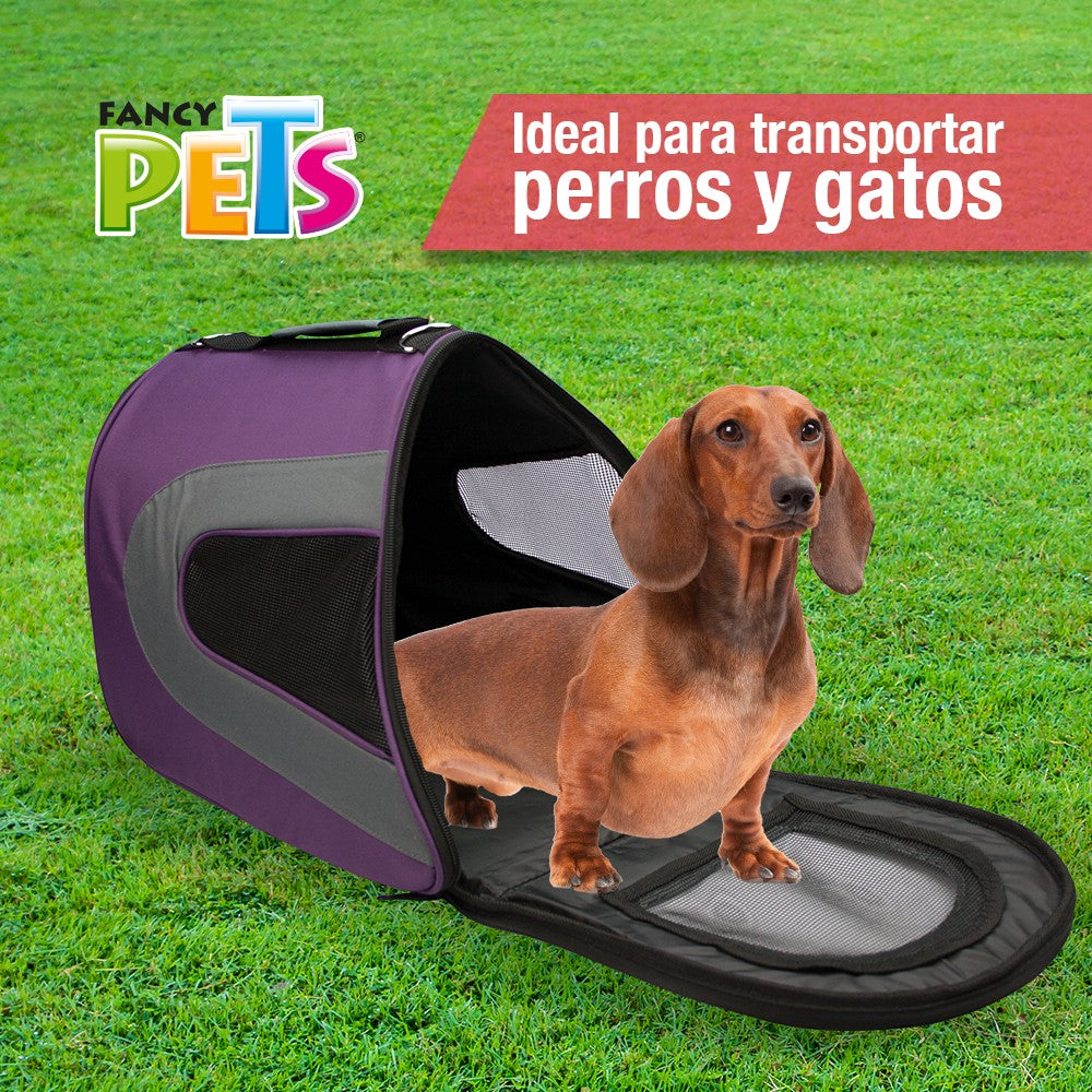 Fancy Pets Transportadora de Tela Fashion Morada Trendy Grande