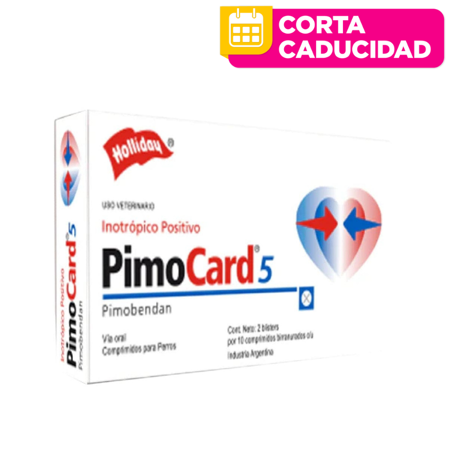 CORTA CADUCIDAD PimoCard 5 Pimobendan, 2 blísters con 10 comprimidos Holliday