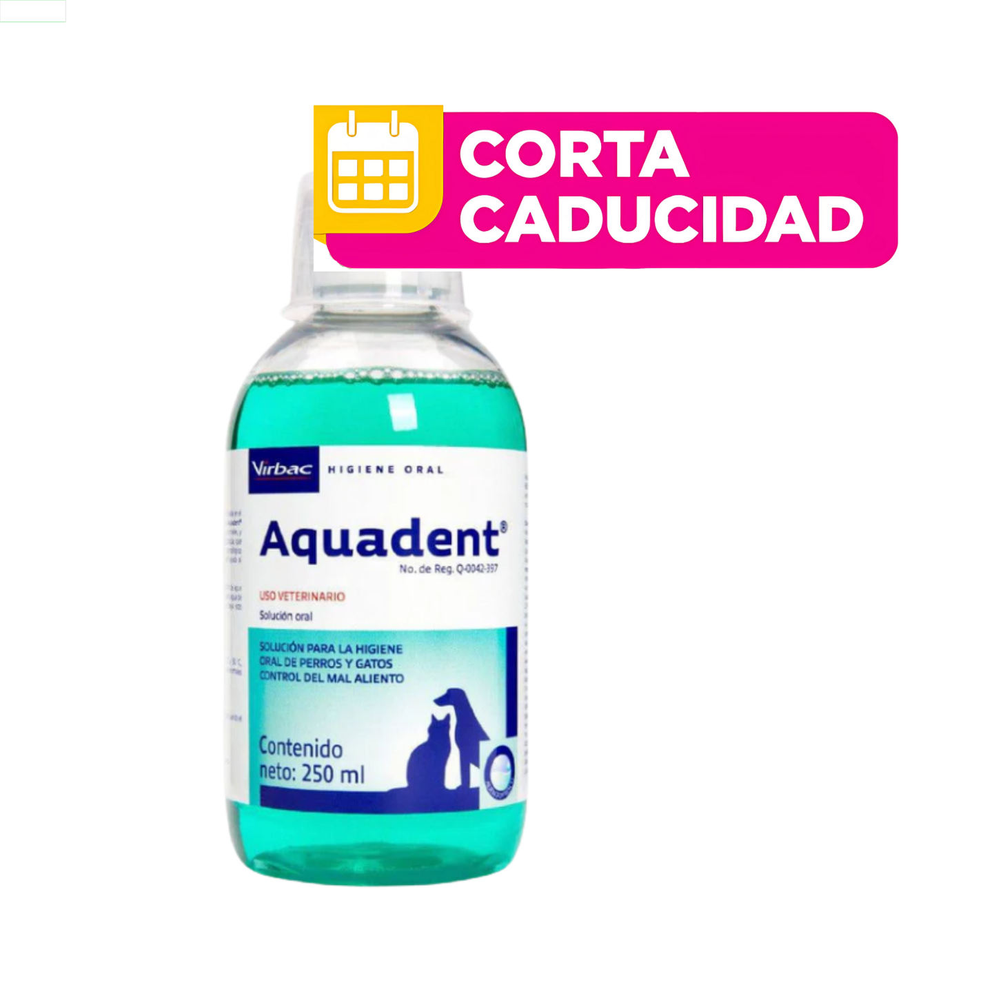 CORTA CADUCIDAD Aquadent Solución para Higiene Oral de Perros y Gatos 250 ml
