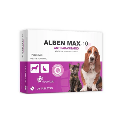 Alben Max 10 Antiparasitario 30 Tabletas, Mederilab