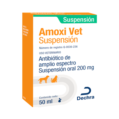 Amoxi Vet Suspensión Oral 200 mg Frasco con 50 ml Dechra