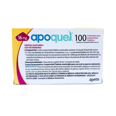 Apoquel 100 Tabletas Masticables 16 mg