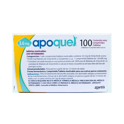 Apoquel 3.6 mg con 100 Tabletas Masticables